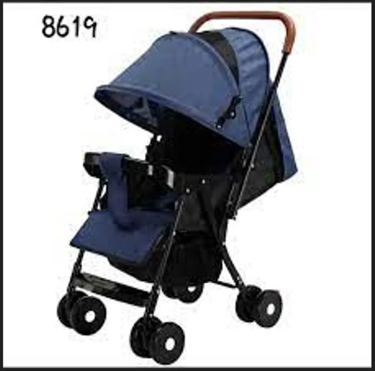 Baby Stroller Reversible Steer Adjustable Seat Canopy Soft Grip Handle With Brakes 1 To 4 Years 30kg