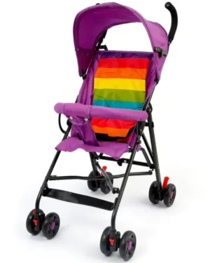 Baby Strollers  -  317 Folding Four Wheel Pram With Reclining Backrest Adjustable Footrest Large Canopy - assorted design