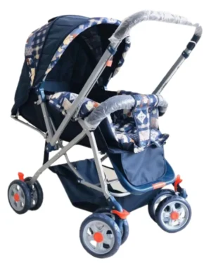 Baby Strollers  -  757 Adjustable Pram Go Cart With Sunroof Leg Rest 3 Position Recline Easy Fold No Music
