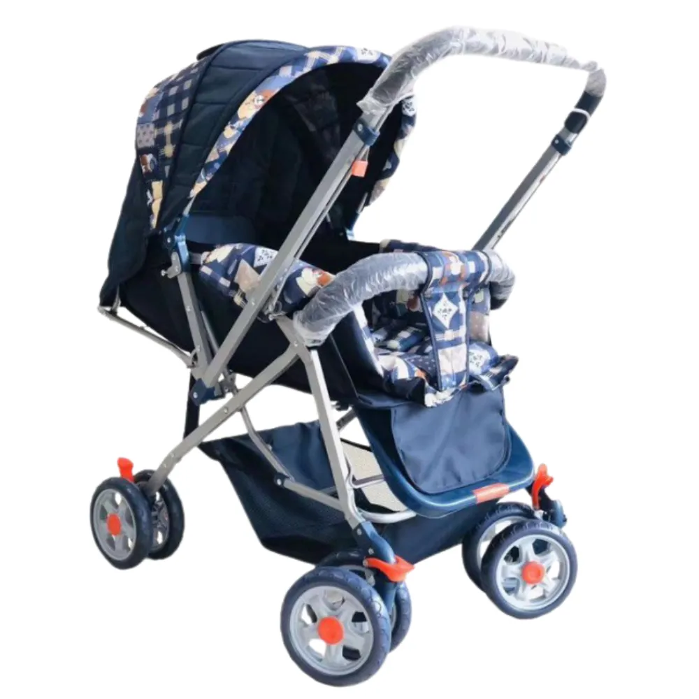 Baby Strollers  –  757 Adjustable Pram Go Cart With Sunroof Leg Rest 3 Position Recline Easy Fold No Music