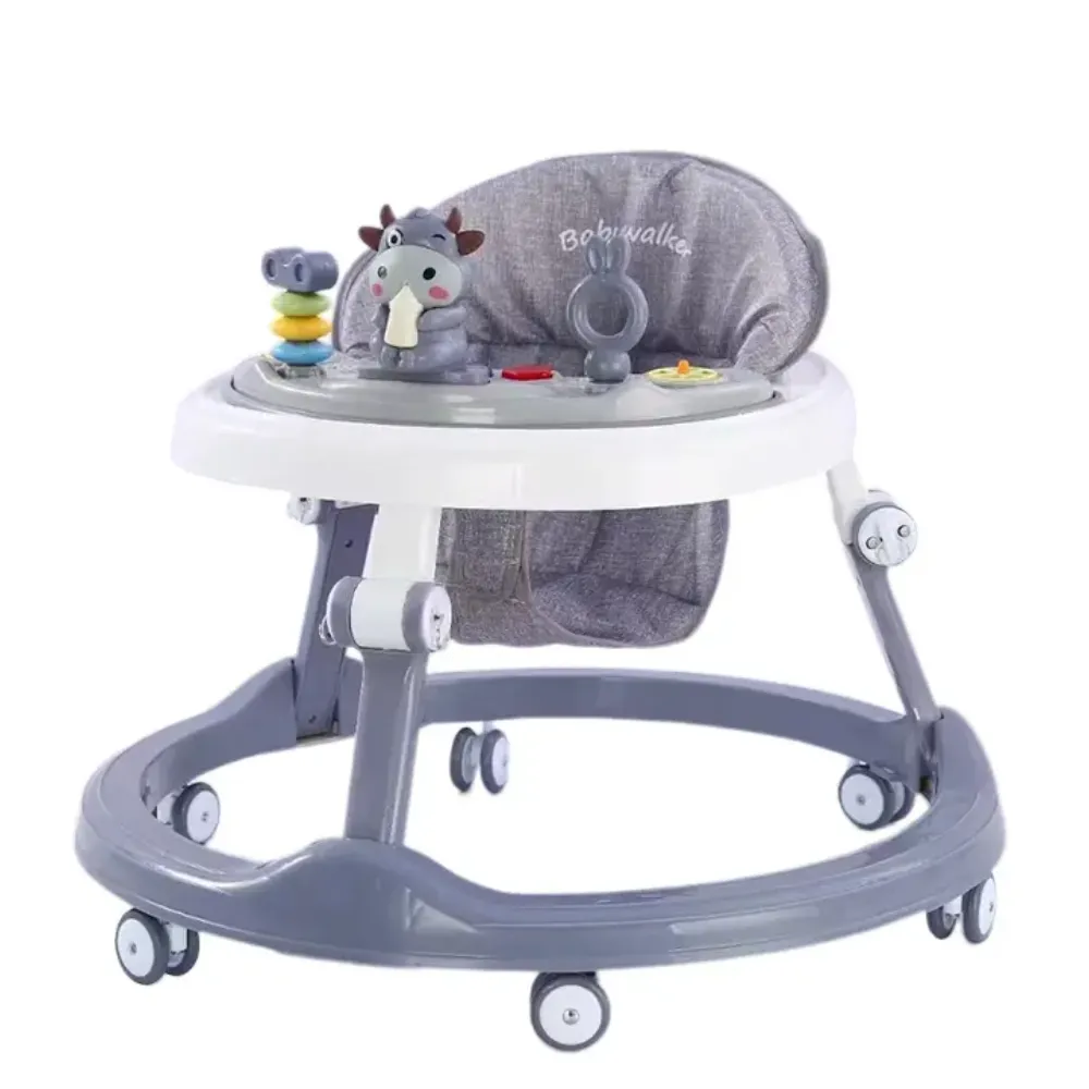 Baby Walkers  –  711  5 Height Adjustable Baby Walker With 360 Degree Universal Wheels Foldable Frame Oxford Seat For 6 To 18 Months 20kg Max Load